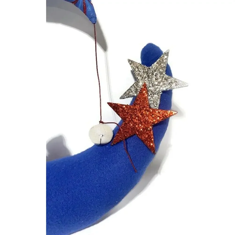 Patriotic Half Moon Wreath 16.5x15